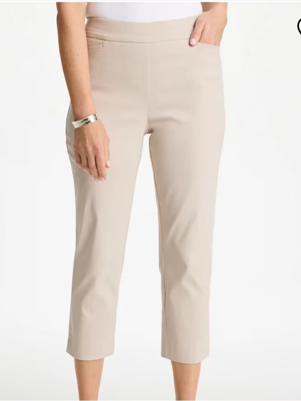 Chicos Brigitte Smokey Taupe crop pull on pants.    1.5